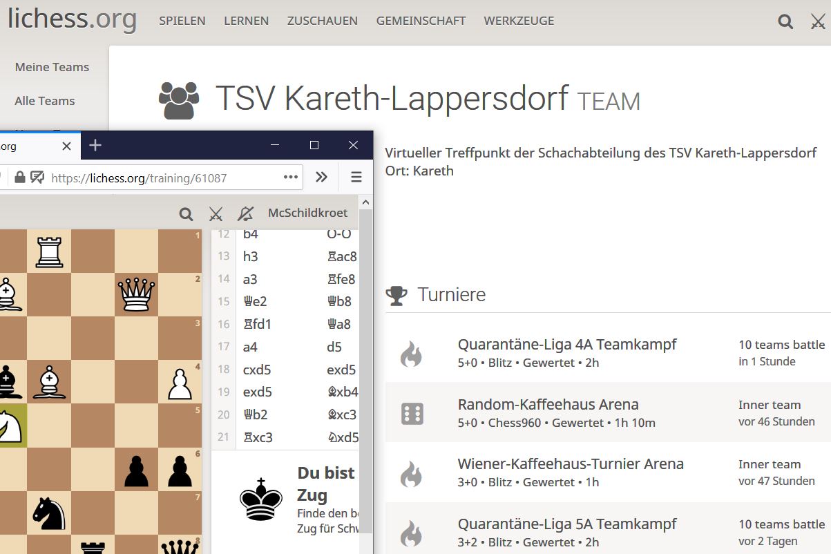 Kareth spielt jetzt online Schach